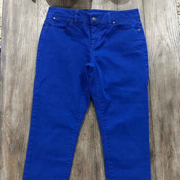 Talbots Signature Slim Crop Vibrant Blue Jeans - Picture 2 of 12